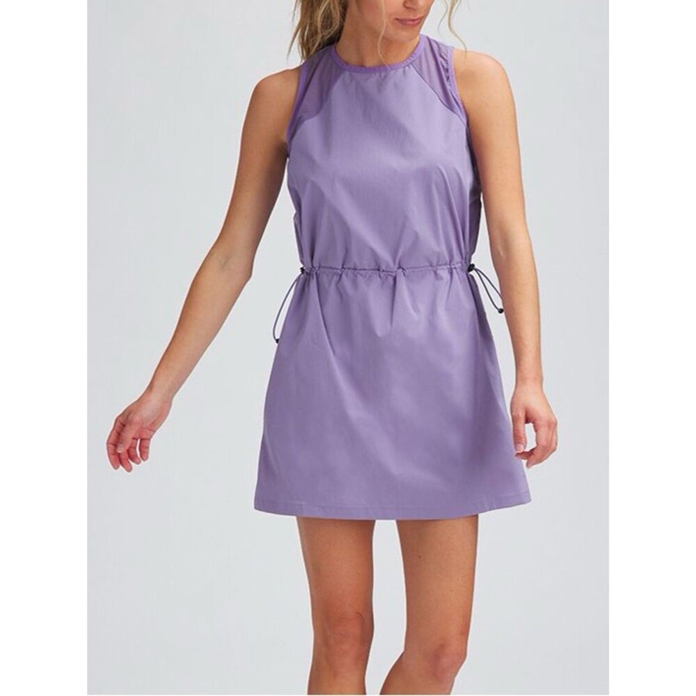 NWT Stoic Desert Dress Sz Small Chalk Violet Athletic Mesh Quick Dry Cinch Waist